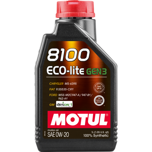 Motul 1L Synthetic Engine Oil 8100 Eco-Lite Gen3 0W20