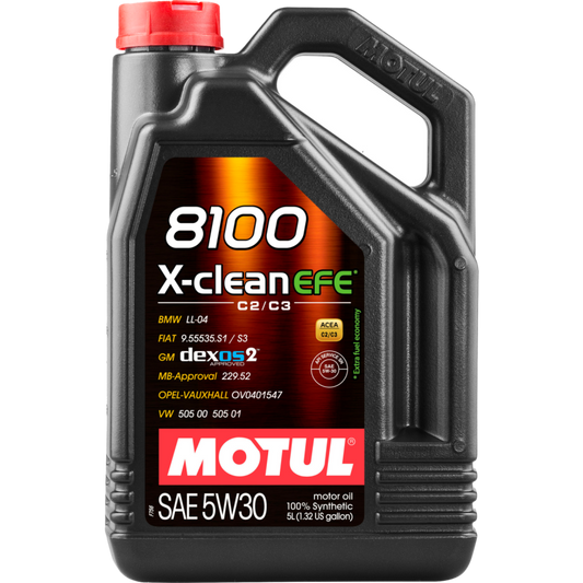 Motul 5L Synthetic Engine Oil 8100 X-Clean 5W30