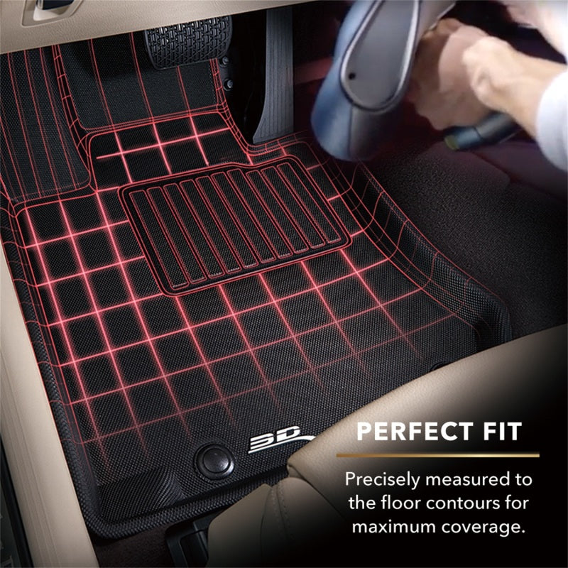 3D MAXpider 2006-2011 Honda Civic Coupe Kagu 2nd Row Floormats - Black