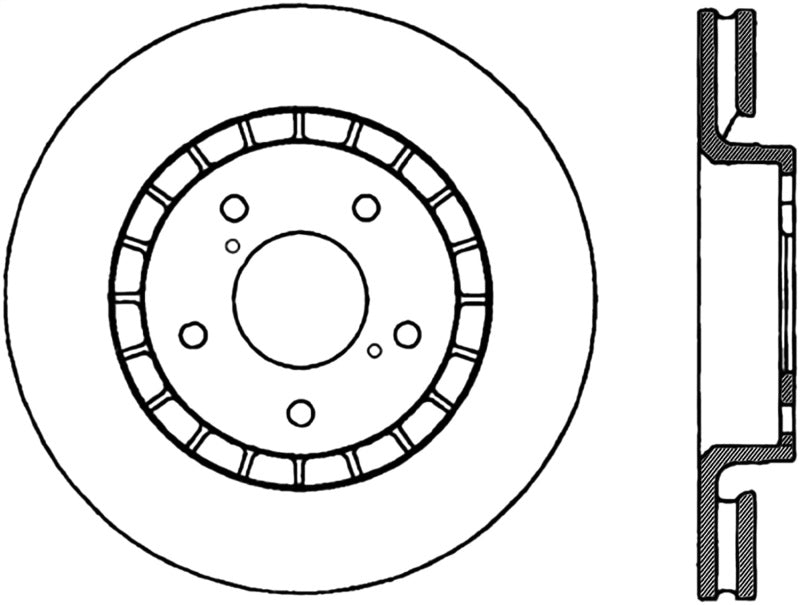 StopTech Power Slot 06-11 Lexus GS Series / 06-12 IS Series Front Right Drilled & Slotted Rotor