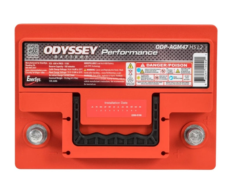 Odyssey Battery Performance AGM Battery 47-650 ODP-AGM47 H5 L2