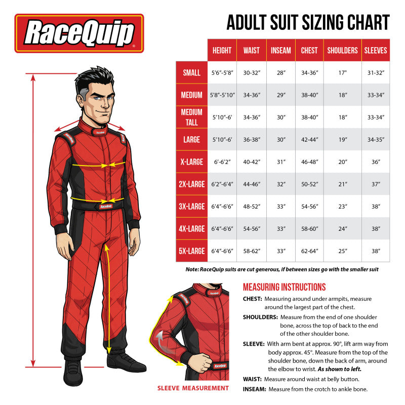 RaceQuip Black SFI-1 1-L Suit - 3XL