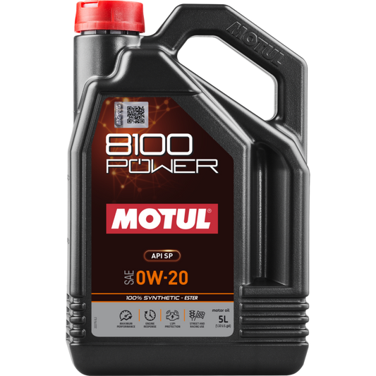 Motul 5L 8100 Power 0W20 Full Synthetic Engine Oil