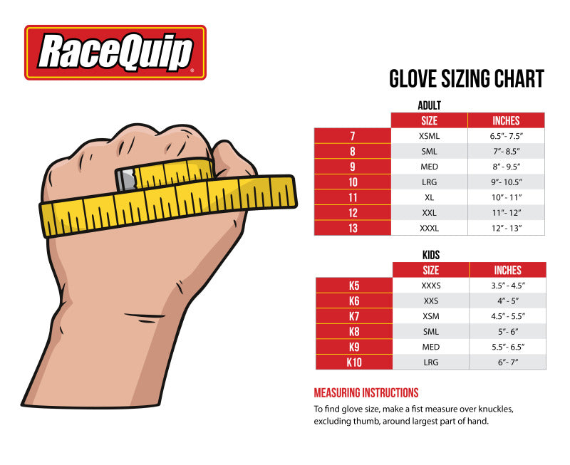RaceQuip Black 2-Layer SFI-5 Glove - Small