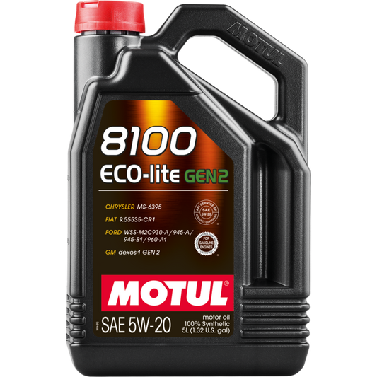 Motul 5L 8100 Eco-Lite Gen3 5W20 Full Synthetic Engine Oil