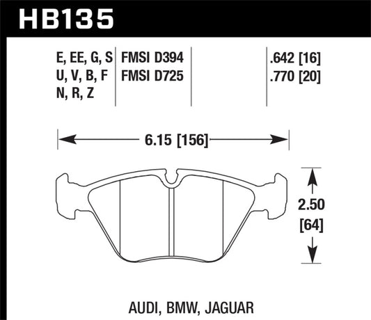 Hawk 1989-1995 BMW 525i HPS 5.0 Front Brake Pads