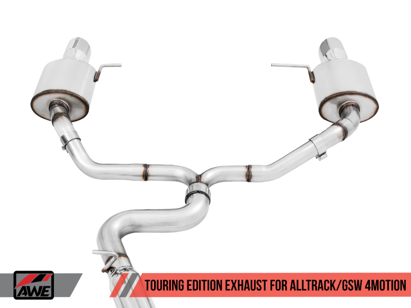 AWE Tuning VW MK7 Golf Alltrack/Sportwagen 4Motion Touring Edition Exhaust - Polished Silver Tips