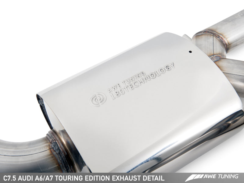 AWE Tuning Audi C7.5 A7 3.0T Touring Edition Exhaust - Quad Outlet Diamond Black Tips