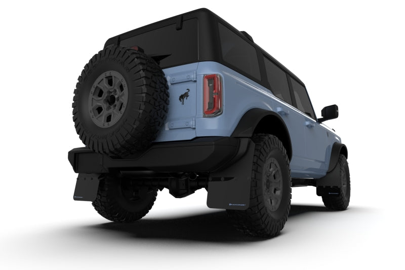 Rally Armor Black Mud Flaps for 21-25 Bronco W/O Running Boards MF85-NO-PL-MBK