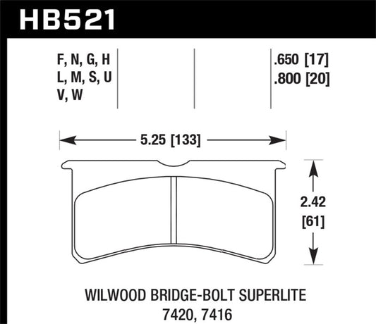 Hawk ER-1 Endurance Racing Brake Pads for Wilwood Motorsport Calipers