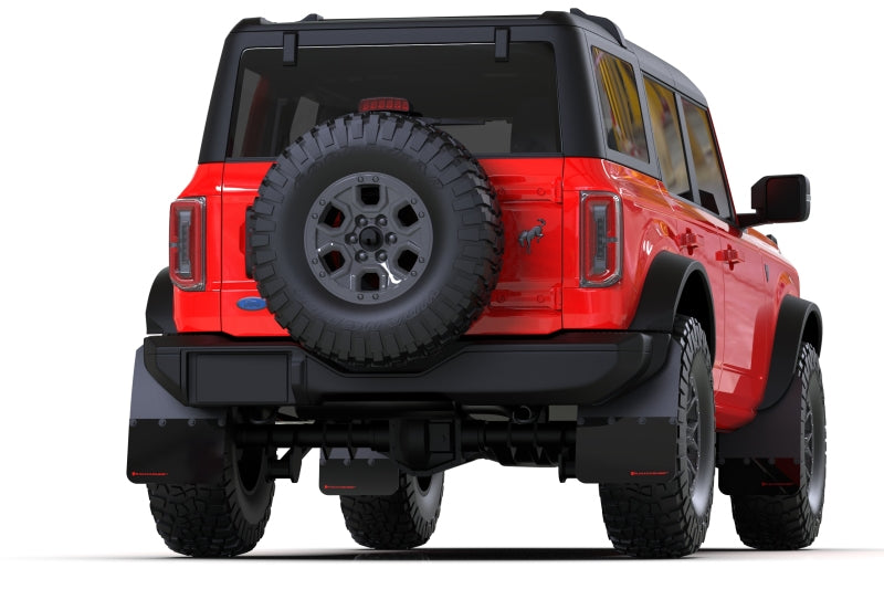 Rally Armor Mud BlackFlaps for 21-24 Bronco w Plastic Rear Bumper MF85-RB-PL-MBK