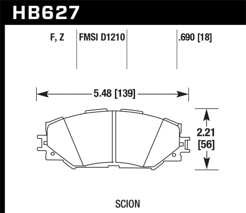 Hawk 08-11 Scion xB / 08-10 Scion xD / 09-10 Toyota Corolla / 09-10 Matrix / 06-10 Rav4 / 10 Lexus H