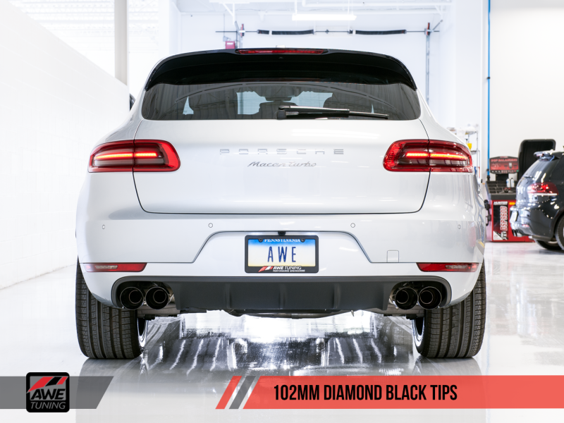 AWE Tuning Porsche Macan Touring Edition Exhaust System - Diamond Black 102mm Tips