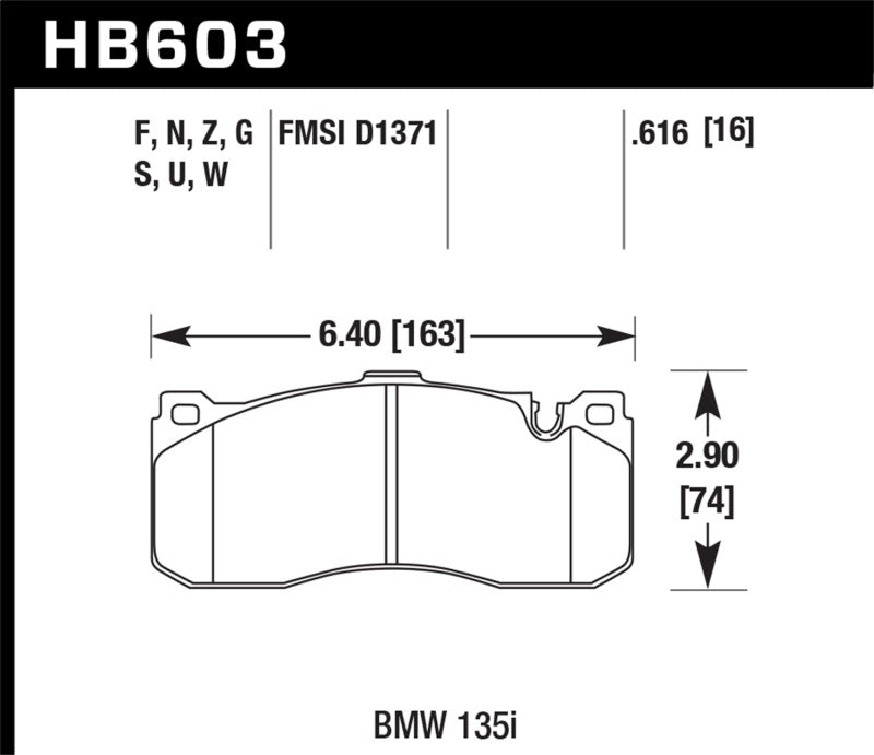 Hawk BMW 135i HP+ Street Front Brake Pads