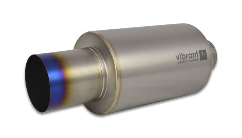 Vibrant Titanium Muffler w/Straight Cut Burnt Tip 3in. Inlet 3in. Outlet 17562