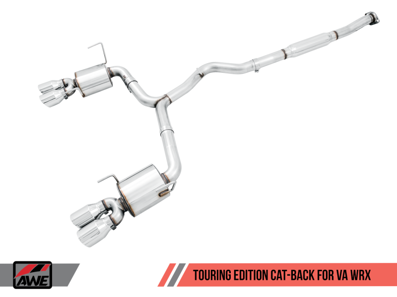 AWE Tuning 2015+ Subaru WRX VA Sedan Touring Edition Exhaust - Chrome Silver Tips (102mm)