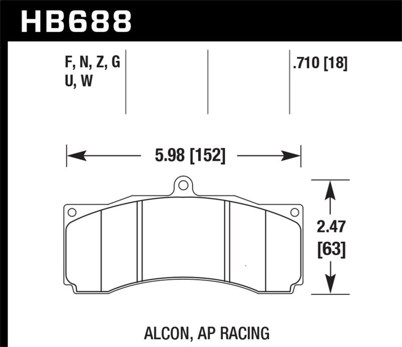 Hawk AP Racing/Alcon HPS 5.0 Brake Pads