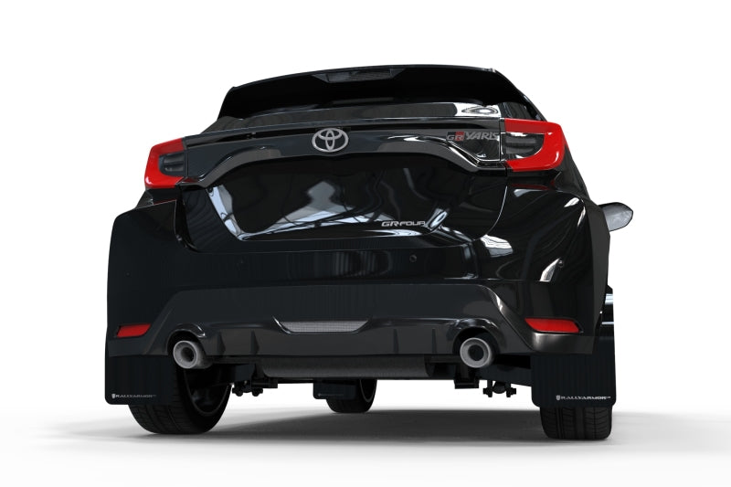 Rally Armor Black Mud Flaps Grey Logo for 20+ GR Yaris Hatchback MF74-UR-BLK/GRY