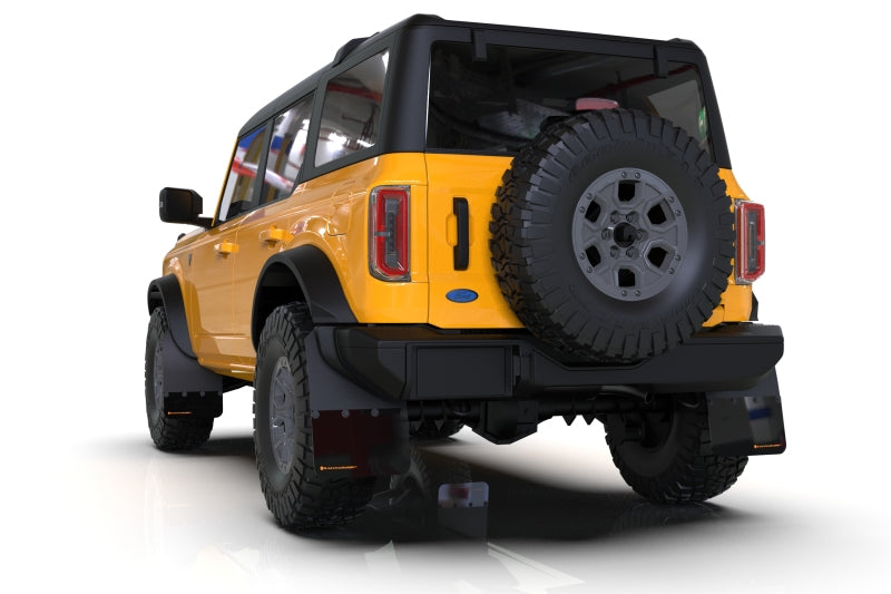 Rally Armor Black Mud Flaps for 21-25 Bronco W/O Running Boards MF85-NO-PL-MBK