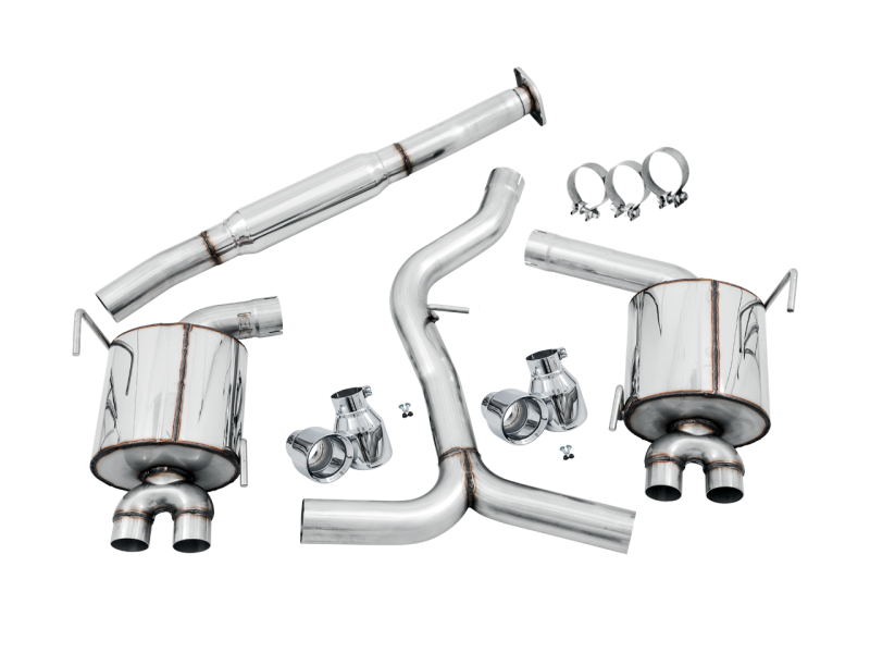 AWE Tuning Subaru STI VA / WRX GV / STI GV Sedan Touring Edition Exhaust - Chrome Silver Tip (102mm)