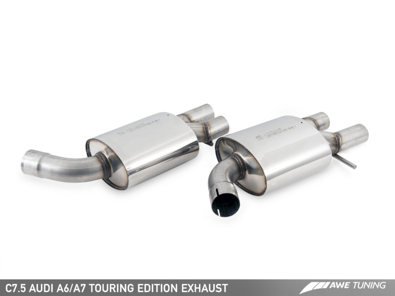 AWE Tuning Audi C7.5 A7 3.0T Touring Edition Exhaust - Quad Outlet Diamond Black Tips