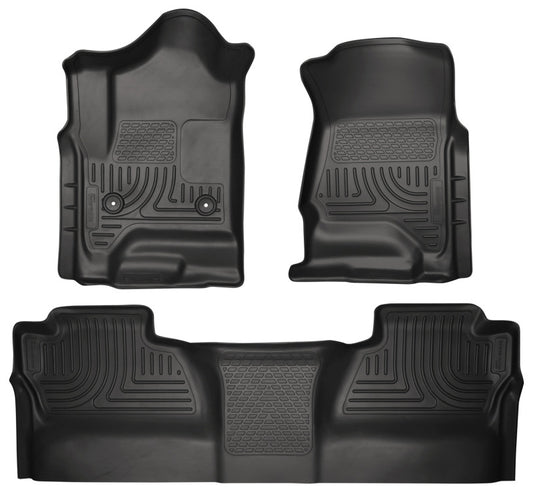 Husky Liners 14 Chevrolet Silverado/GMC Sierra WeatherBeater Black Front & 2nd Seat Floor Liners