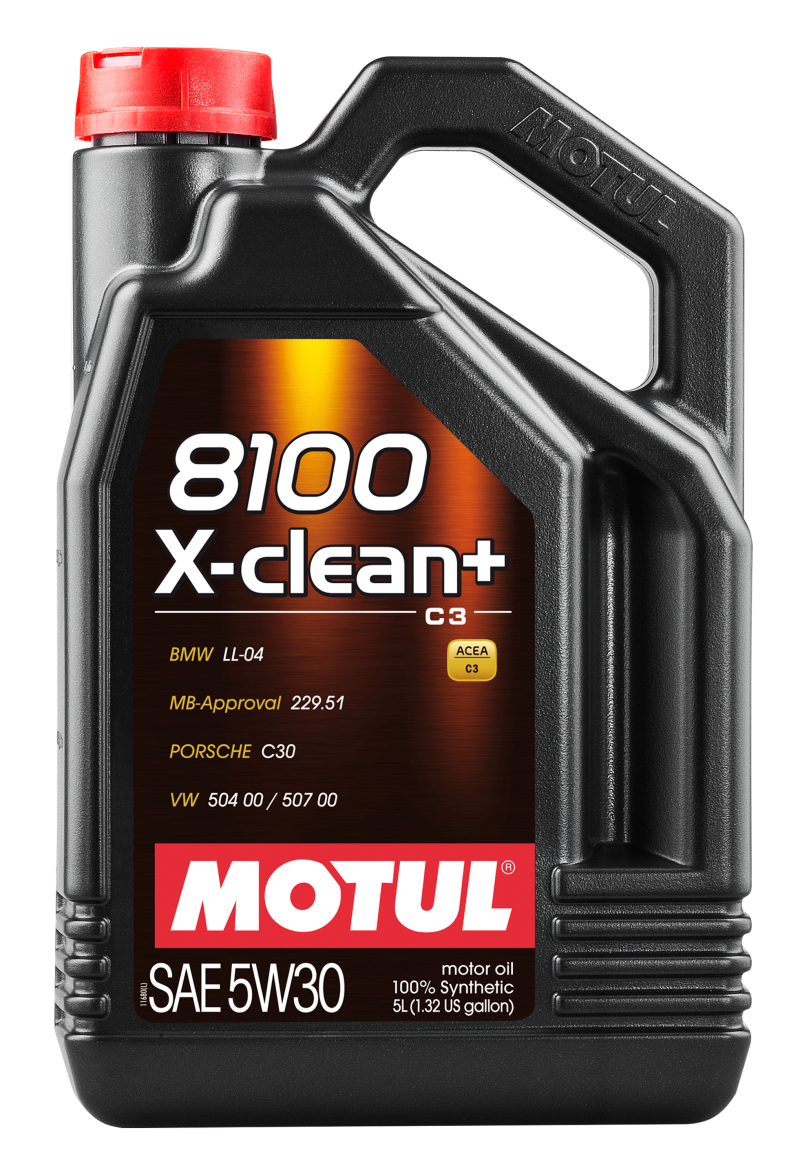Motul 5L Synthetic Engine Oil 8100 5W30 X-CLEAN Plus Case of 4 106377