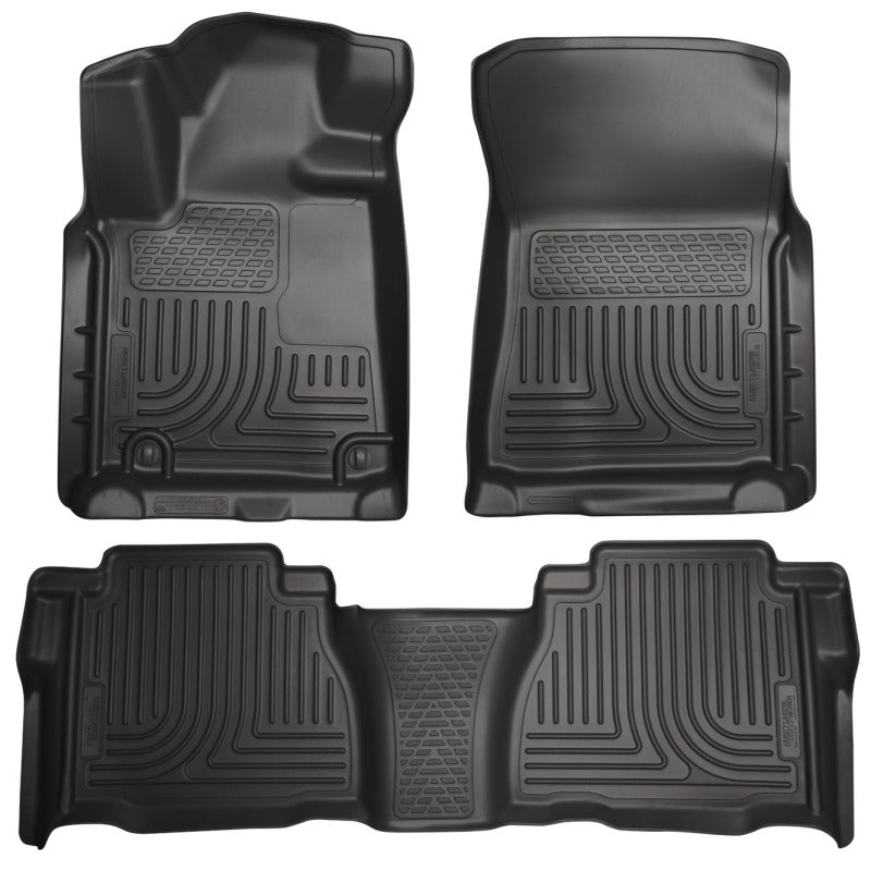 Husky Liners 07-11 Toyota Tundra Double/CrewMax Cab WeatherBeater Combo Black Floor Liners