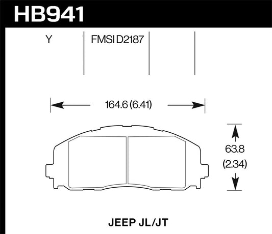 Hawk 2018 Jeep Wrangler Rubicon LTS Street Front Brake Pads