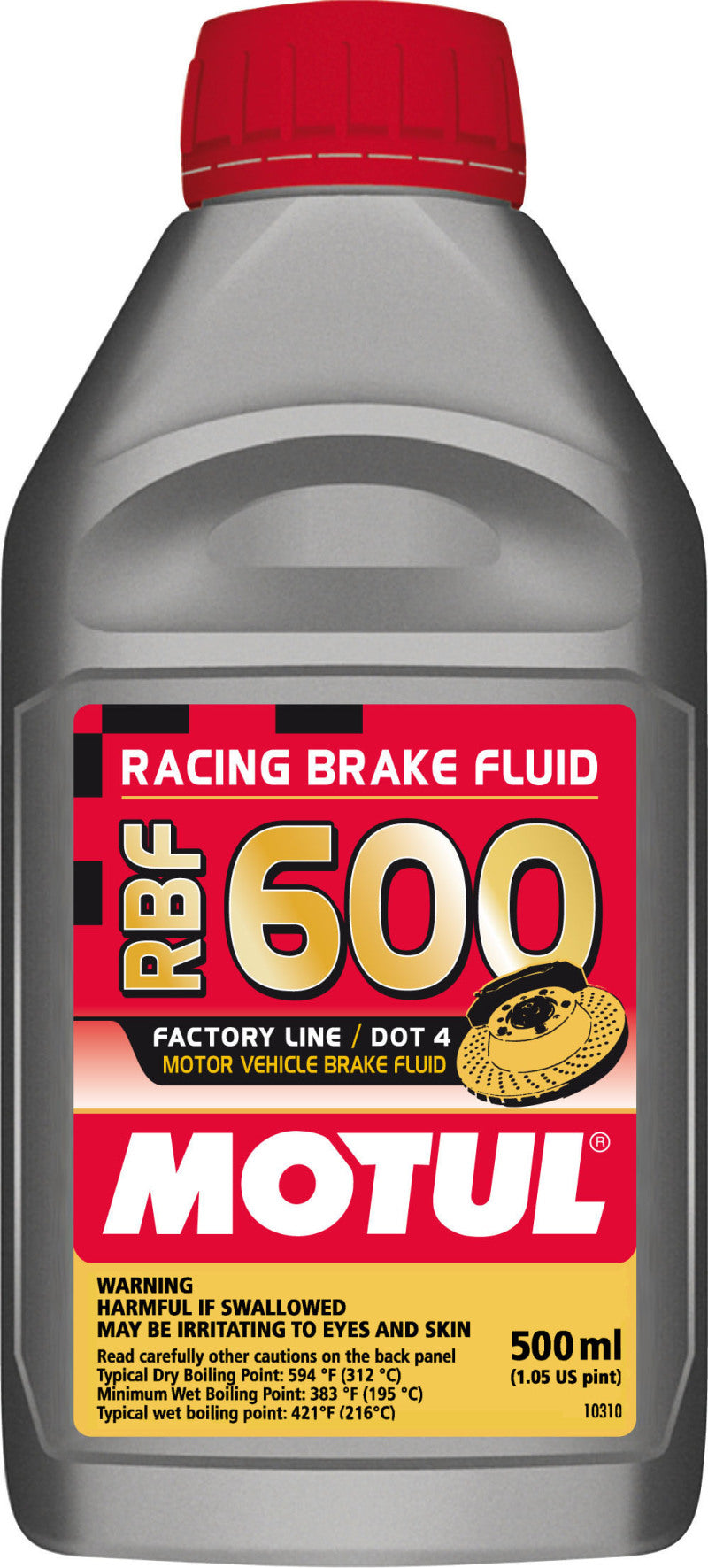 Motul 1/2L Brake Fluid RBF 600 - Racing DOT 4 Case of 12 100949