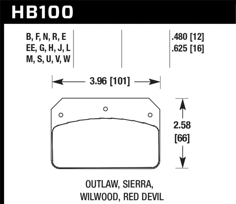 Hawk Wilwood Dynalite Caliper HPS Street Brake Pads