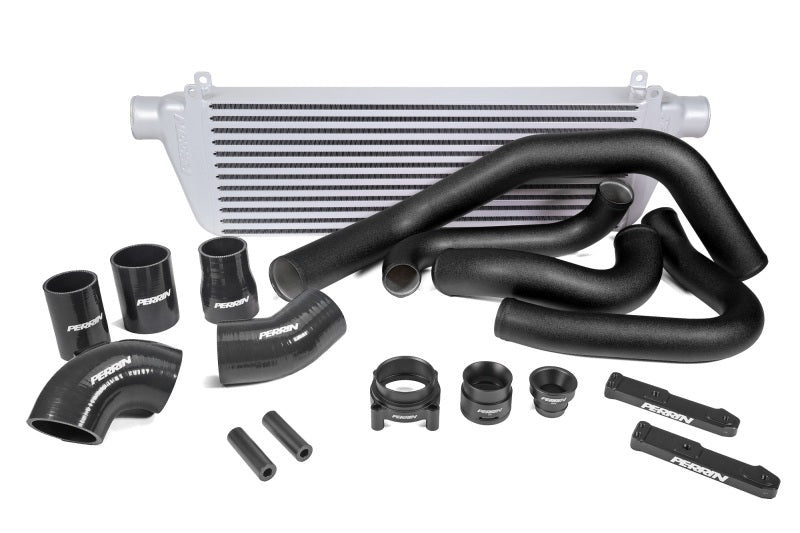 Perrin Front Mount Intercooler Kit Black Tubes & Silver Core for VB FA24 22+ WRX