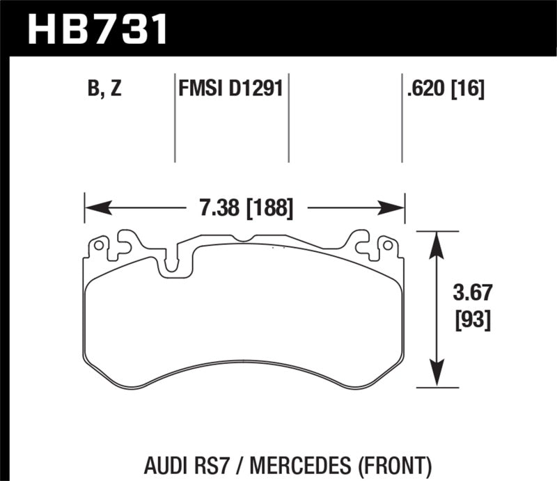 Hawk 13-16 Mercedes SL Class / 16-17 Audi RS7  Performance Ceramic Front Brake Pads