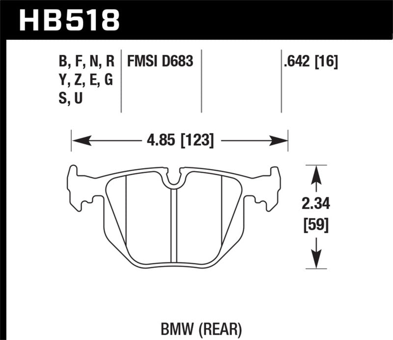 Hawk BMW Rear DTC-70 Race Brake Pads