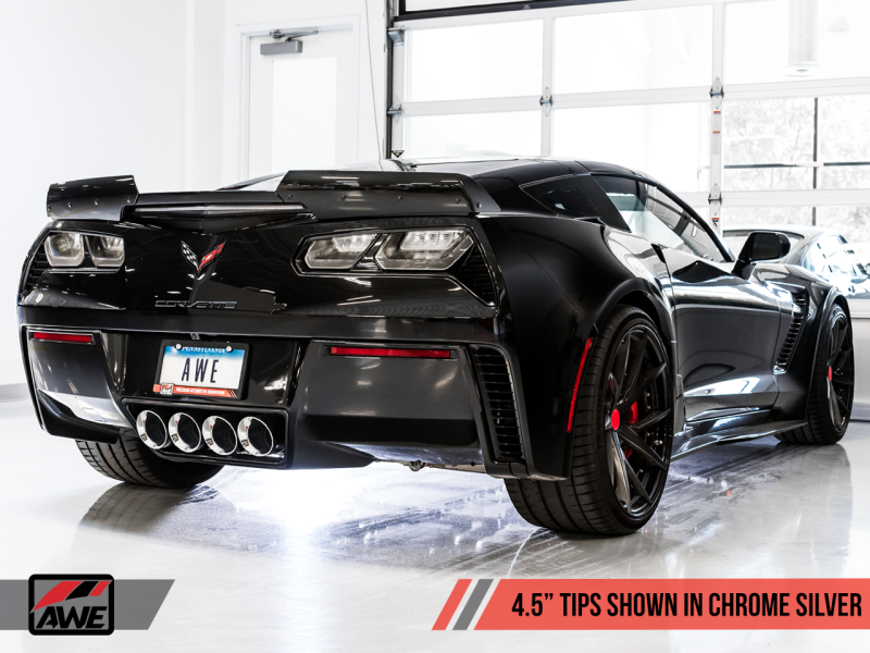 AWE Tuning 14-19 Chevy Corvette C7 Z06/ZR1 (w/o AFM) Track Edition Axle-Back Exhaust w/Chrome Tips