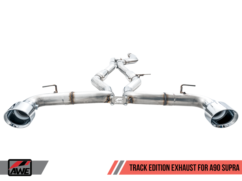 AWE Tuning 2020 Toyota Supra A90 Track Edition Exhaust - 5in Chrome Silver Tips