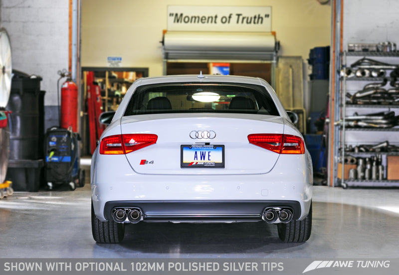 AWE Tuning Audi B8.5 S4 3.0T Touring Edition Exhaust System - Chrome Silver Tips (102mm)