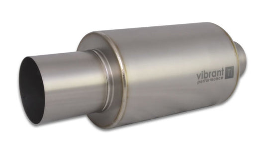 Vibrant Titanium Muffler w/Straight Cut Tip Round 3in. Inlet 4in Tip 17563