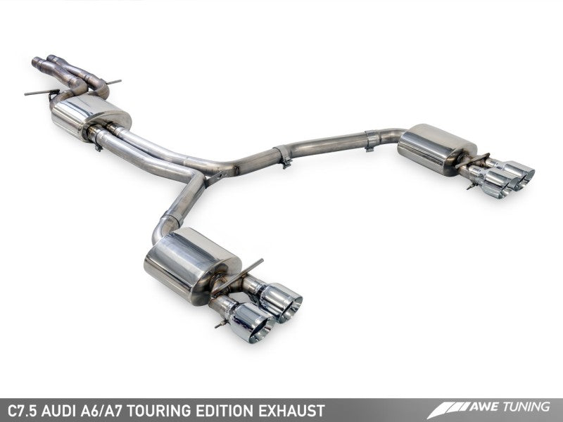 AWE Tuning Audi C7.5 A6 3.0T Touring Edition Exhaust - Quad Outlet Diamond Black Tips