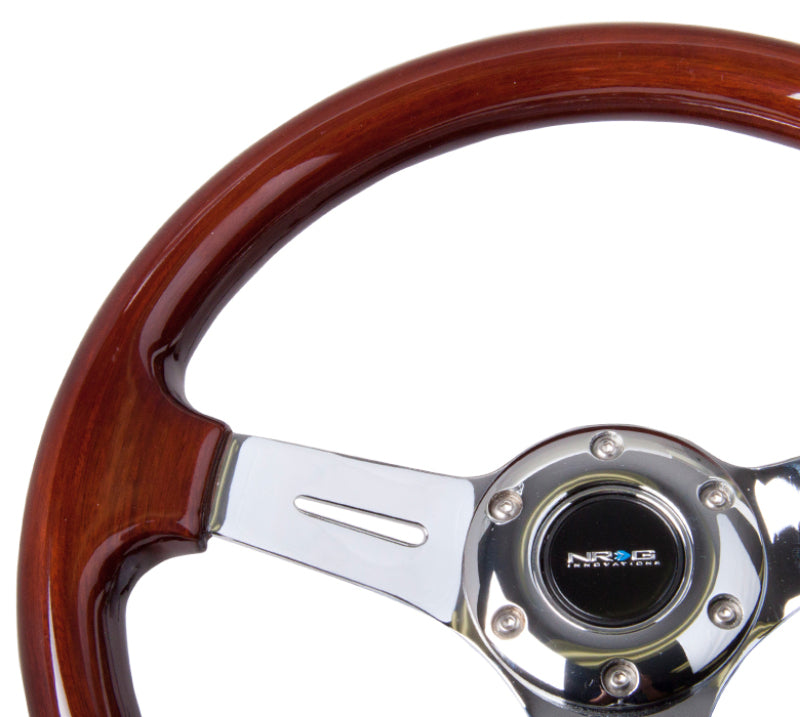 NRG Classic Wood Grain Steering Wheel (330mm) Wood Grain w/Chrome 3-Spoke Center