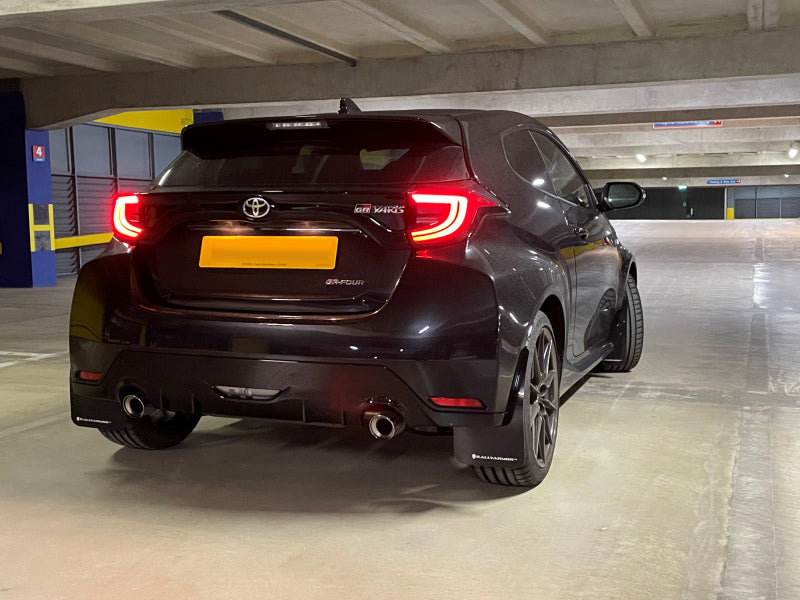 Rally Armor Black Mud Flaps Grey Logo for 20+ GR Yaris Hatchback MF74-UR-BLK/GRY